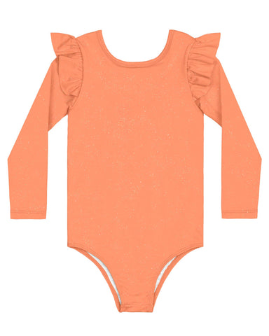 Orange Shimmery One Piece Swimsuit