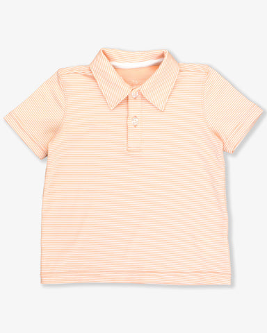 Salmon Stripe Polo Shirt