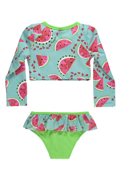 Watermelon Long Sleeve Bikini: 6-12m