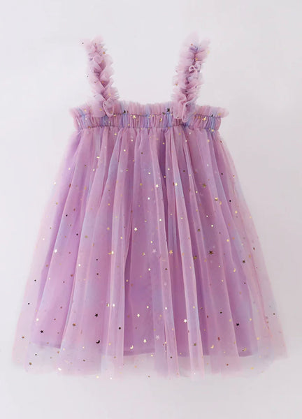 Moon & Stars Purple Tulle Dress