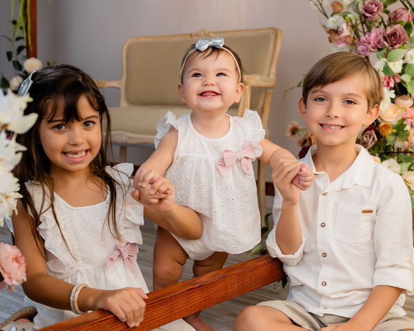 White Eyelet Bow Top & Bloomer Set