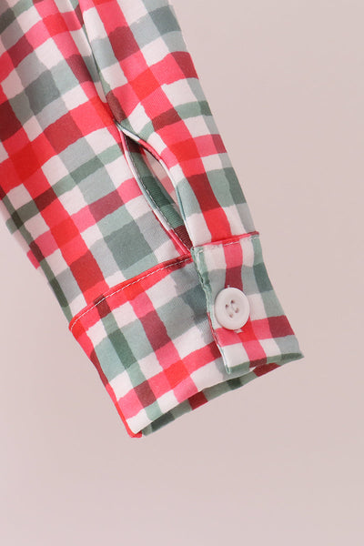 Red Plaid Button Down Shirt