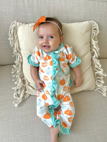 Pumpkin Patch Baby Ruffle Zipper Pajama