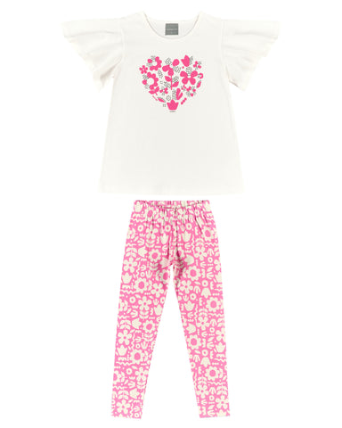 Floral Heart Legging Set