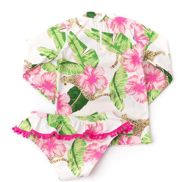 Botanical Leaves Rashguard Swim Set