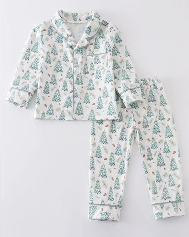 Christmas Tree Classic Pajama Set: 7Y