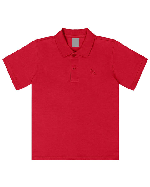 Red Jersey Polo Shirt: 3T