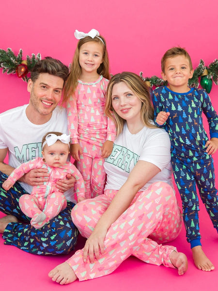 Merry Pines Pink Ruffle Pajama Set