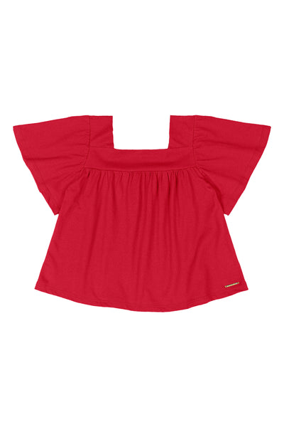 Red Floral Skirt Set