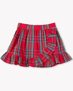 Holiday Plaid Ruffle Wrap Skirt