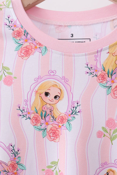 Princess Stripe Bamboo Pajama Set
