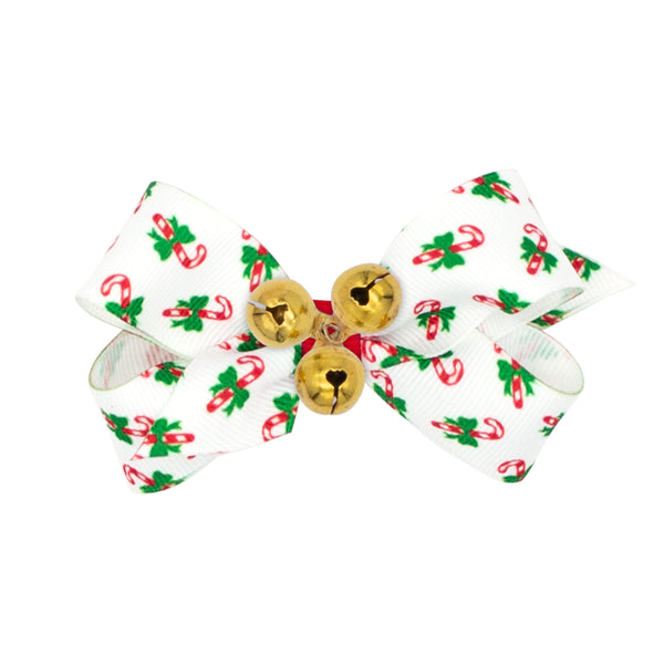 Christmas Mini Hair Bow with Bells