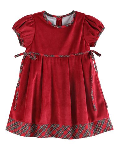 Velour Christmas Plaid Dress