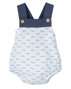 Fish Navy Bubble Romper