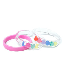 Pastel Candy Hearts Mixed Bangles