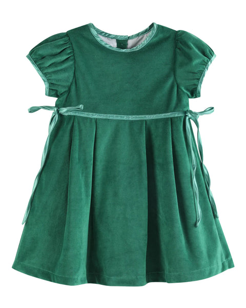 Green Velour Dress: 2T