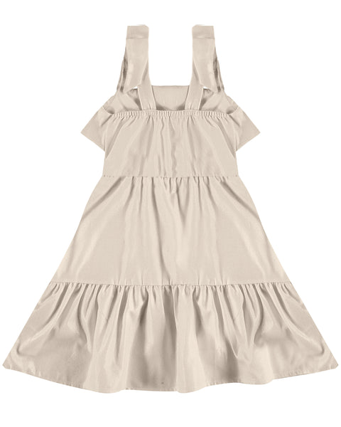 Off White Linen Foil Dress