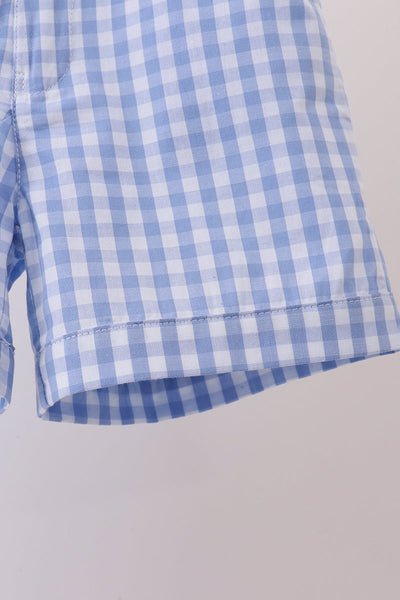Gingham Pumpkin Embroidery Polo Set