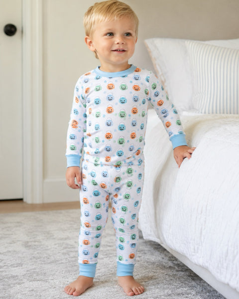 Blue Pumpkin Candy Pail Pima Pajama