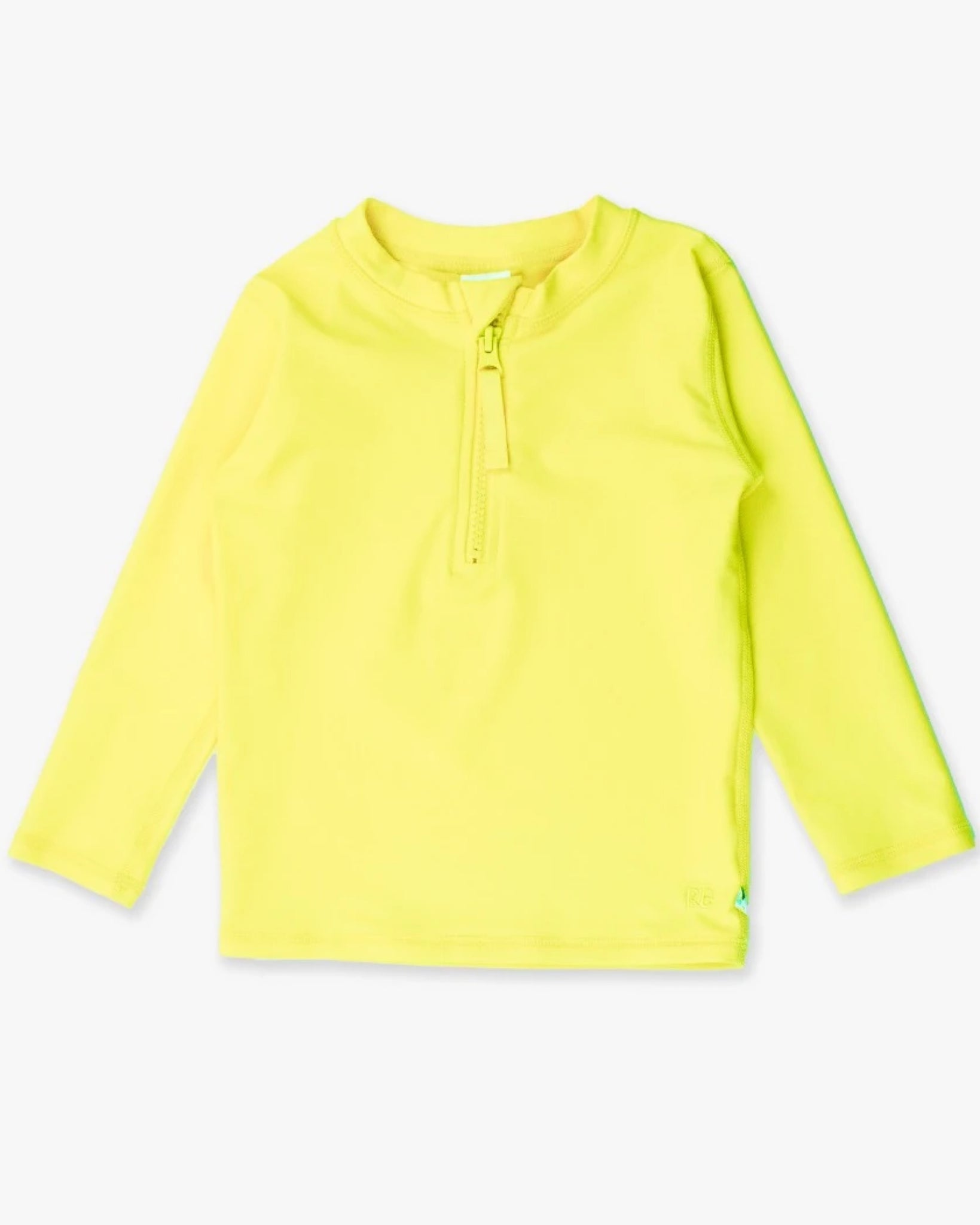 Neon Yellow Long Sleeve Zipper Rash Guard