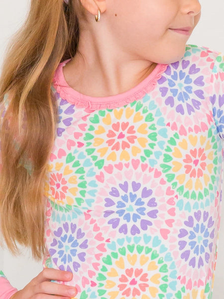 Colorful Kaleidoscope Hearts Pajama Set