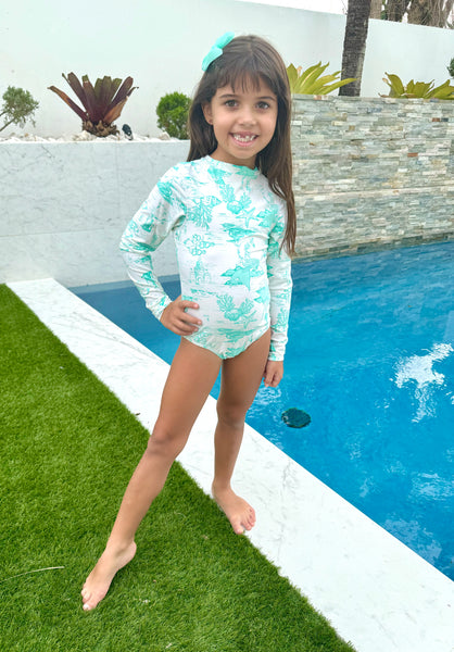 Mermaid Long Sleeve One Piece Swimsuit