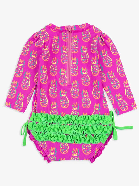 Pineapple Long Sleeve One Piece Swimsuit