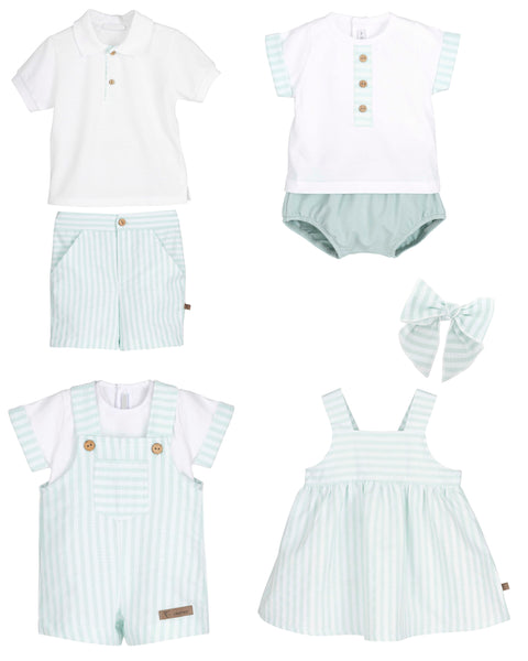 Mint Green Stripes Boy Set