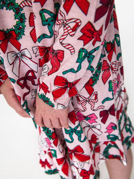 Holly Bows Pajama Nightgown