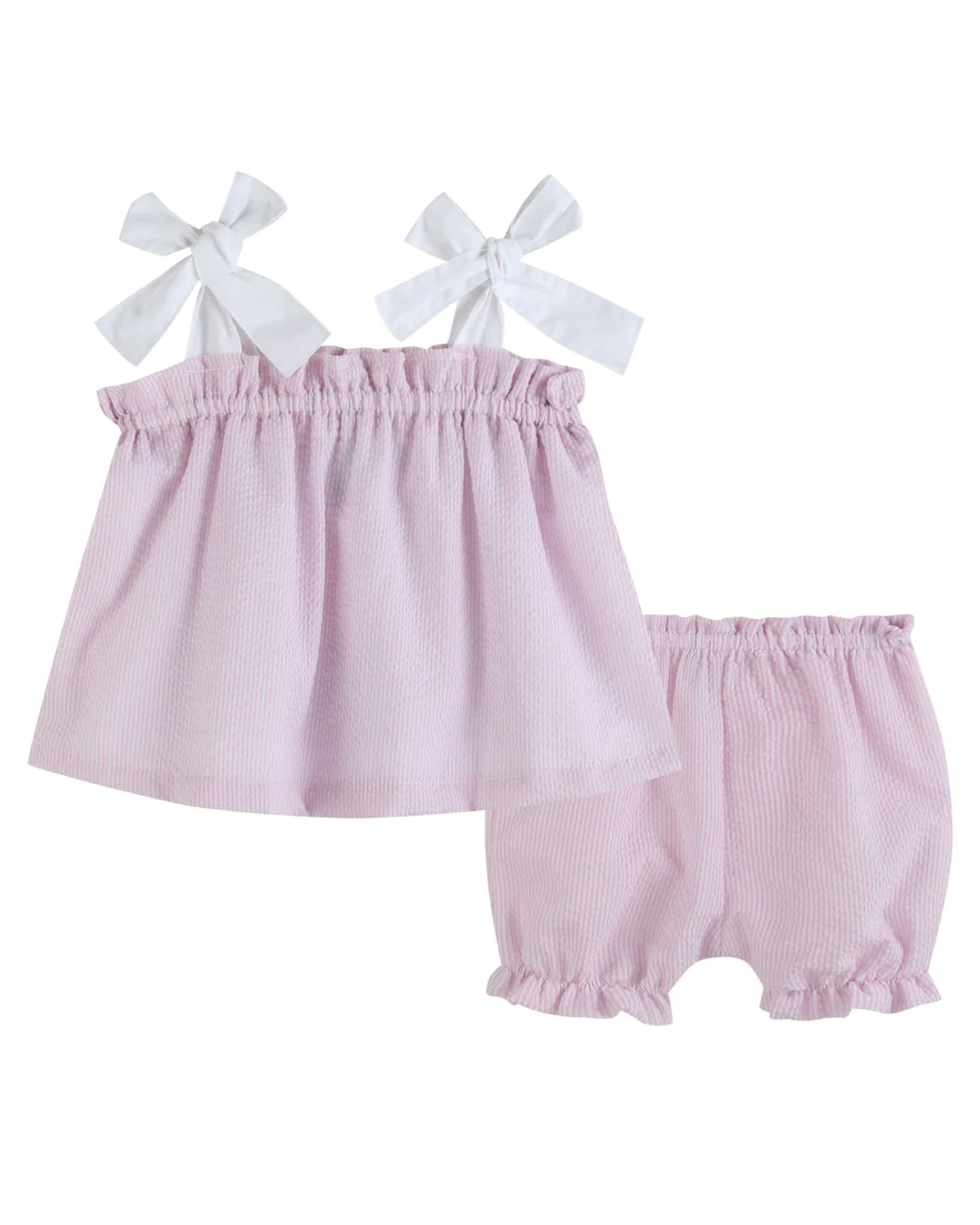 Pink Seersucker Two Piece Set