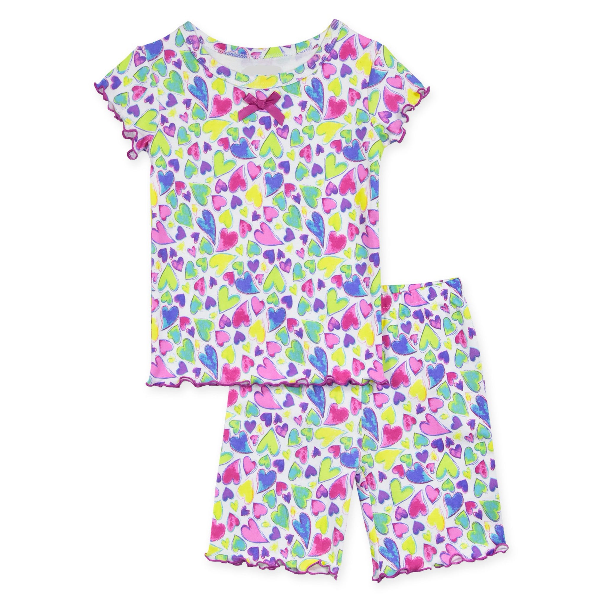 Colorful Hearts Pajamas (Nightie or Short Pj - Choose your favorite)