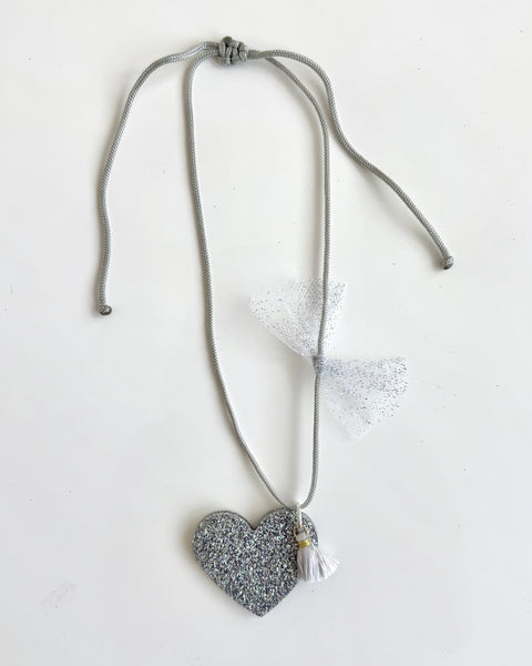 Glitter Heart Necklace (Variety of Colors)