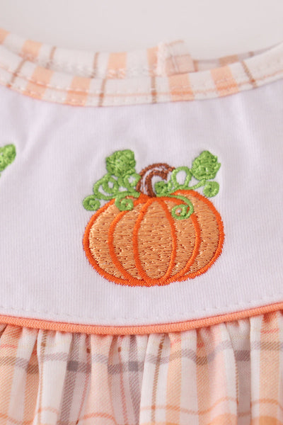 Pumpkin Plaid Bloomer Set: 2T