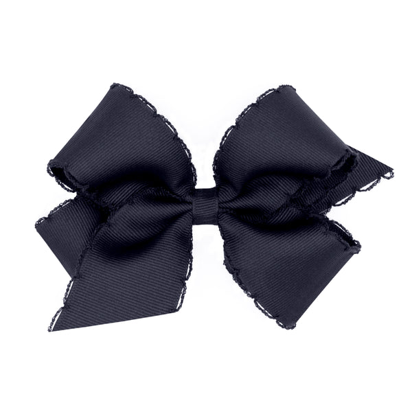 Hair Clip Bow with Matching Moonstitch Edge (Mini, Small & Medium Size)