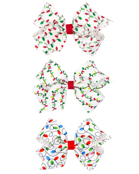 Chistmas Lights Medium Hair Bows