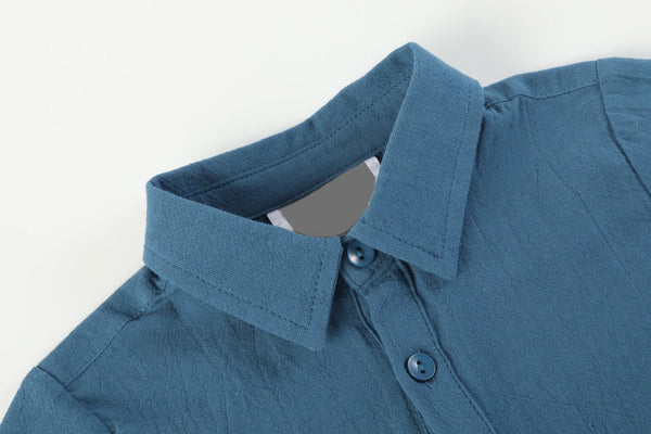 Cobalt Blue Button-Up Shirt