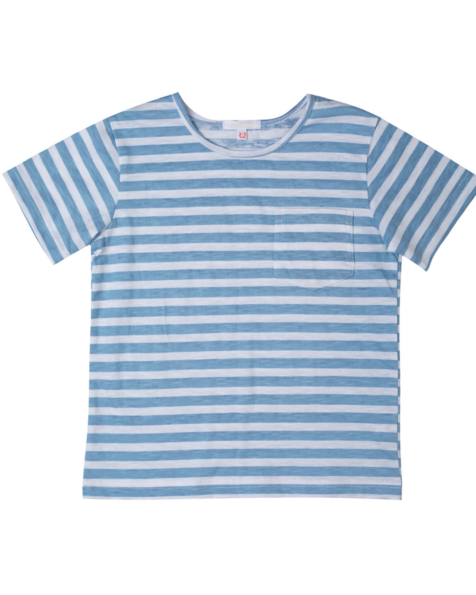 Lake Blue Stripe Pocket T-Shirt