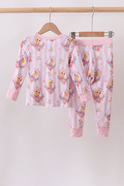 Princess Stripe Bamboo Pajama Set