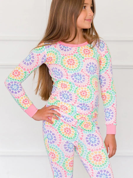 Colorful Kaleidoscope Hearts Pajama Set