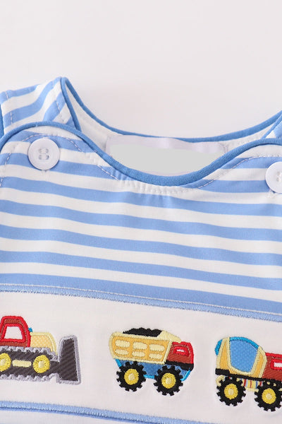 Trucks Embroidery Bubble Romper