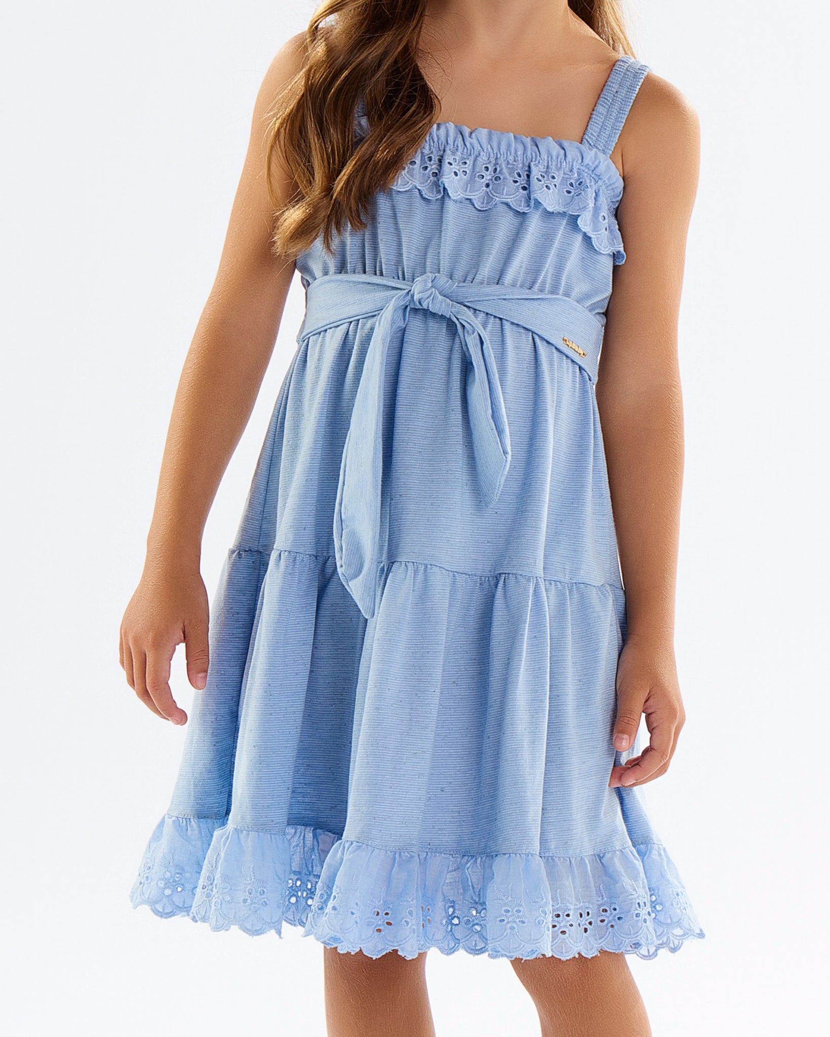 Azure Eyelet Hem Dress