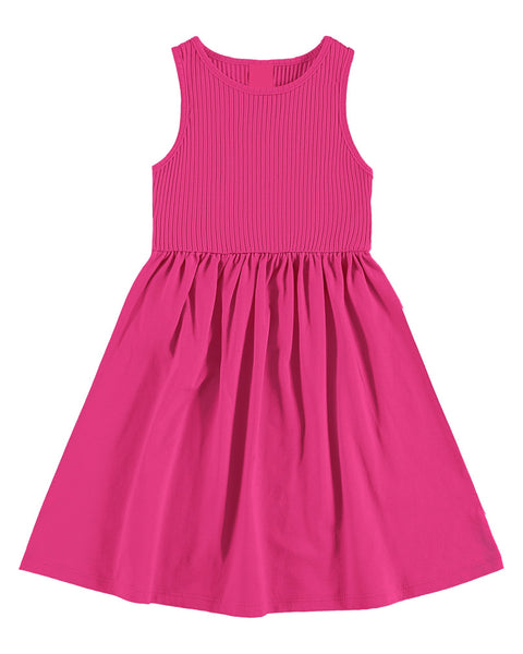 Fuchsia Ribbed Tank Dress: 4T & 12Y