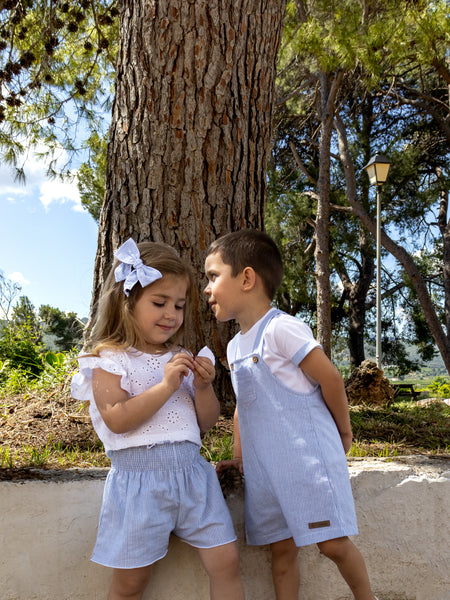 Menorca Broderie Blouse Short Set
