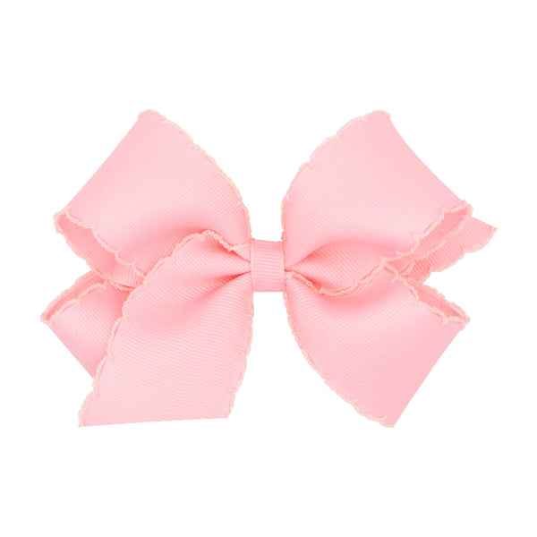 Hair Clip Bow with Matching Moonstitch Edge (Mini, Small & Medium Size)