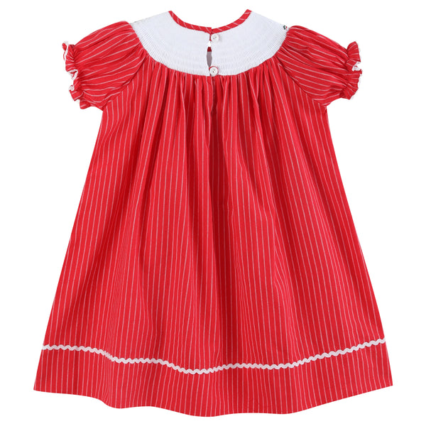 Christmas Tree Stripe Smocked Dress