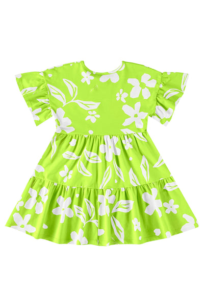 Neon Green Floral Dress