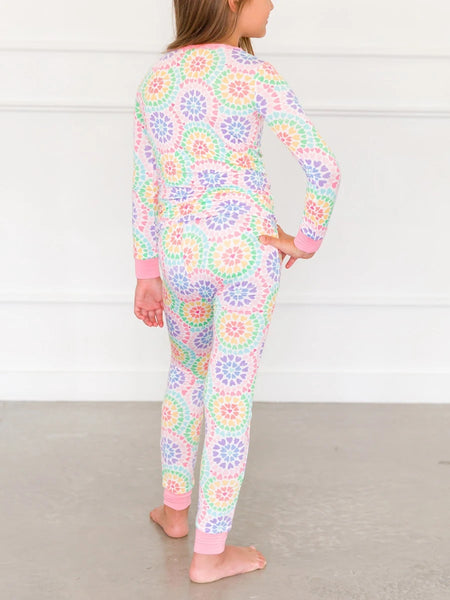 Colorful Kaleidoscope Hearts Pajama Set