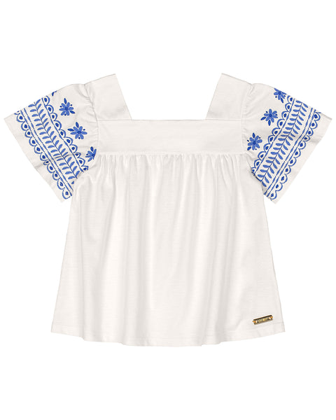 Thira White/Blue Top