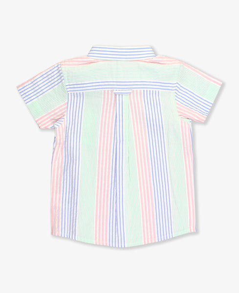 Colorful Seersucker Button - Down Shirt