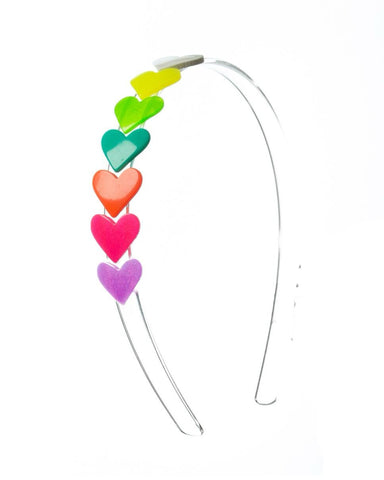 Neon Hearts Acrylic Headband